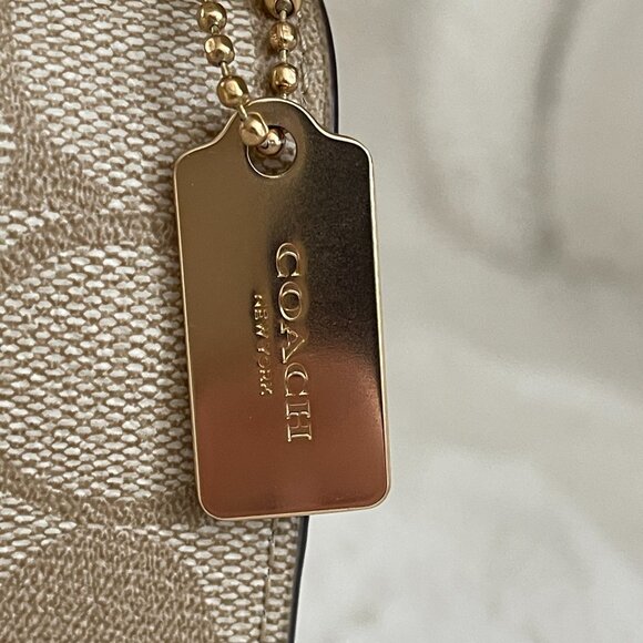 Coach Mini Klare Crossbody Bag In Signature Canvas/Gold/Sand/Chalk - Picture 8 of 16